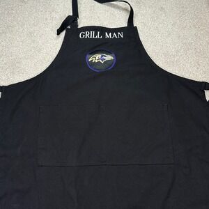 Williams Sonoma Grill Man‎ Baltimore Ravens NFL Apron Black Cotton
